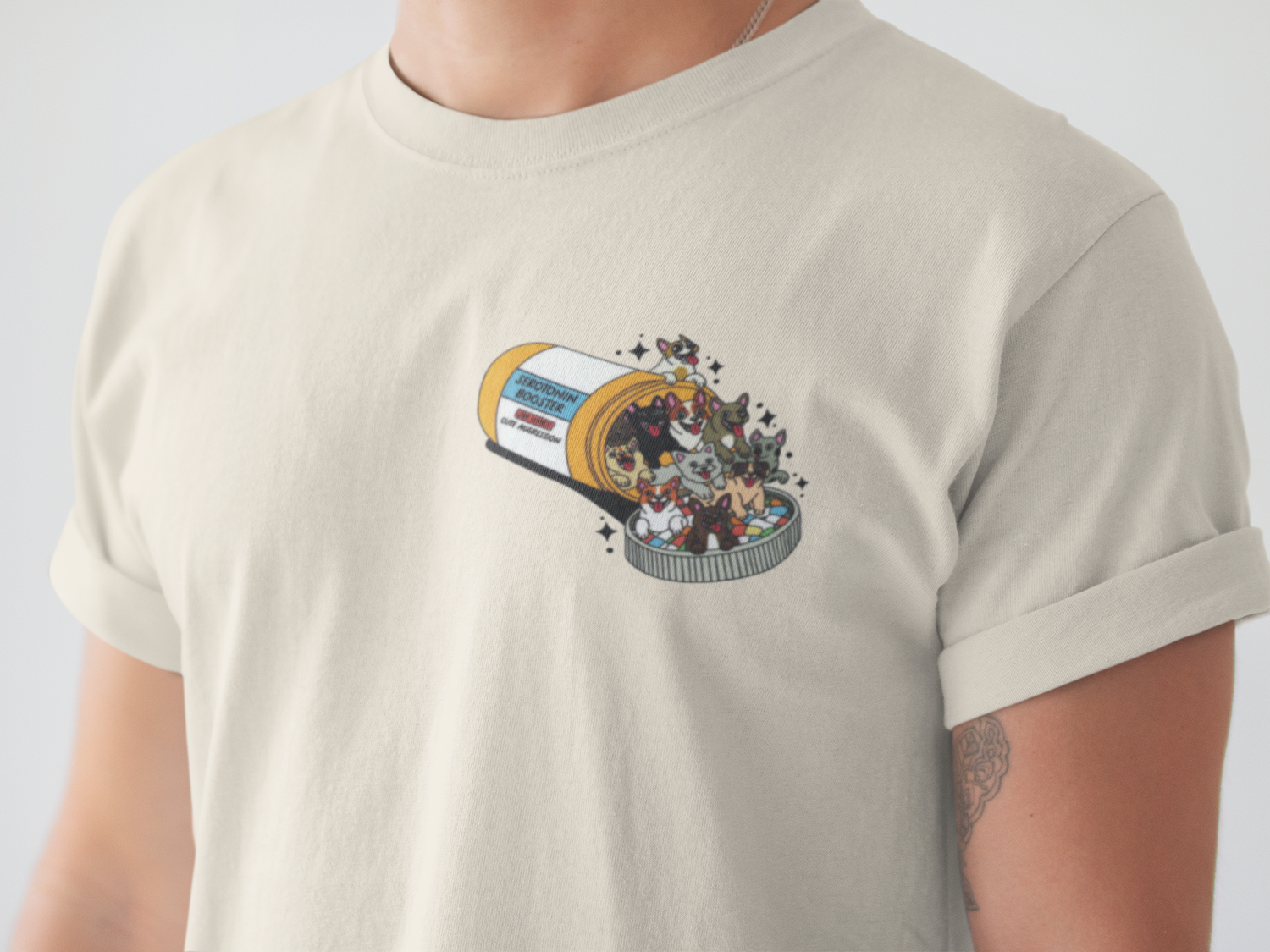 Serotonin Booster Dog (Left Chest Design) T-Shirt